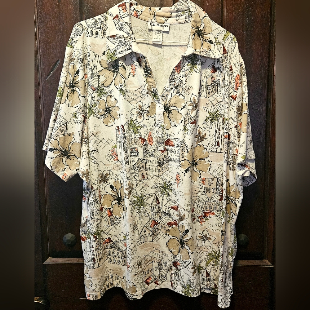 Soft & Breathable Graphic CD Daniel's Collared Top